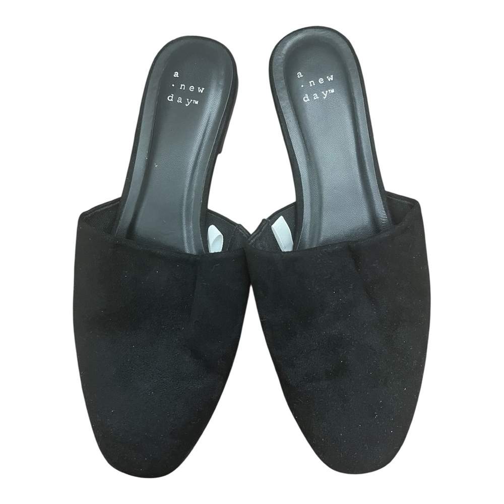 TARGET A New Day Black Faux Leather Slip on Flat Shoes Size 9.5 Womens BRAND NEW